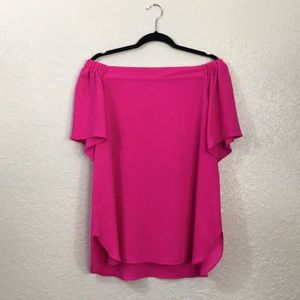 Off the Shoulder Hot Pink Top